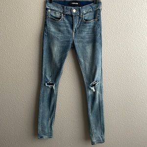 Express‎ mid-rise stretch destructed leggings